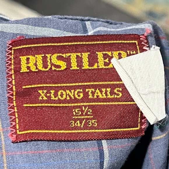 Vintage Rustler Plaid Pearl Snap Rancher Rockabilly Western Cowboy Shirt - Picture 5 of 5